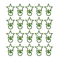 20pcs Star Shaped Spring Clasp Keychain Metal Spring Snap Alloy Clasp Keychain Rings for Crafts DIY Creative Snap Hook Lanyard for Bag Key Chains Accessories,Green