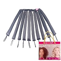 Octocurl Heatless Hair Curler - Hair Curlers for Heatless Curls Overnight - Curlers to Sleep In - Rollers Curlers for Short Hair - Heatless Curlers No Headband (Short Hair - Satin - It's Pitch Black)