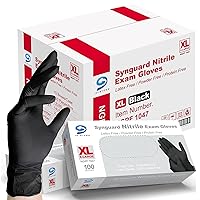 Basic Medical Black Nitrile Exam Gloves - Latex-Free & Powder-Free - NGPF1047 (Case of 1,000), Xtra Large