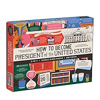 Galison How to Become President of The United States Double-Sided Puzzle, 500 Pieces, 24” x 18” – Jigsaw Puzzle Featuring an Illustration by Caitlin Keegan – Thick Pieces, Challenging Family Activity