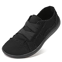 XIHALOOK Women's Canvas Slip-on Shoes Casual Walking Sneakers Wide Toe Barefoot Zero Drop Minimalist Loafer