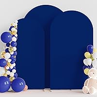 Wokceer Wedding Arch Cover (7.2FT, 6.6FT, 6FT) Set of 3 Spandex Fitted Wedding Arch Stand Covers for Round Top Chiara Arch Backdrop Stands Cover for Birthday Party Ceremony Banquet Decor Royal Blue