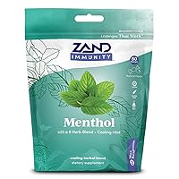 ZAND Immunity Menthol HerbaLozenge Cough Drops | Peppermint, Eucalyptus, Herb Blend | No Corn Syrup (80 Lozenges)