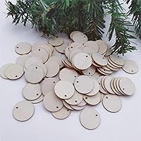 200pcs 1inch Unfinished Round Wooden Tags Ornaments with One Hole Wood Coin Circle Discs Blank Natural Cutouts Pendants DIY Crafts Party Birthday Christmas Decorations (25mm with One Hole)