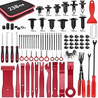 GOOACC 238Pcs Trim Removal Tool, Auto Push Pin Bumper Retainer Clip Set Fastener Terminal Remover Tool Adhesive Cable Clips Pry Kit Car Panel Radio Removal Auto Clip Pliers