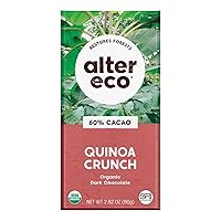 Alter Eco | Dark Chocolate Bars | Pure Dark Cocoa, Fair Trade, Organic, Non-GMO, Gluten Free (Dark Quinoa Crunch)