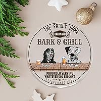 Christmas Acrylic Ornaments Bark & Grille Proundly Serving Whatever You Brought Establi Christmas Porcelain Ornament Funny Dog Mom Christmas Memorial Gifts for Family 3 in