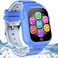 Waterproof Kids Smart Watch for 3-12 Year Old, Kids Watches Boys Girls with 26 Video Games HD Camera Music Player Pedometer Flashlight Touchscreen Alarm Clock Toddler Watch Learning Toys