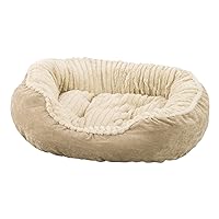 Sleep Zone Faux Suede Carved Plush Lounger, Cuddler, Napper Dog Bed - Fabric Bottom - 26X21 Inches/Tan/Attractive, Durable, Comfortable, Washable. by Ethical Pets