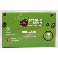 COLLAGEN EnHEALTH+ COLOMBIAN COFFEE - Recyclable Single Serve Pods Compatible with Keurig K-Cup Brewers,12 Ct