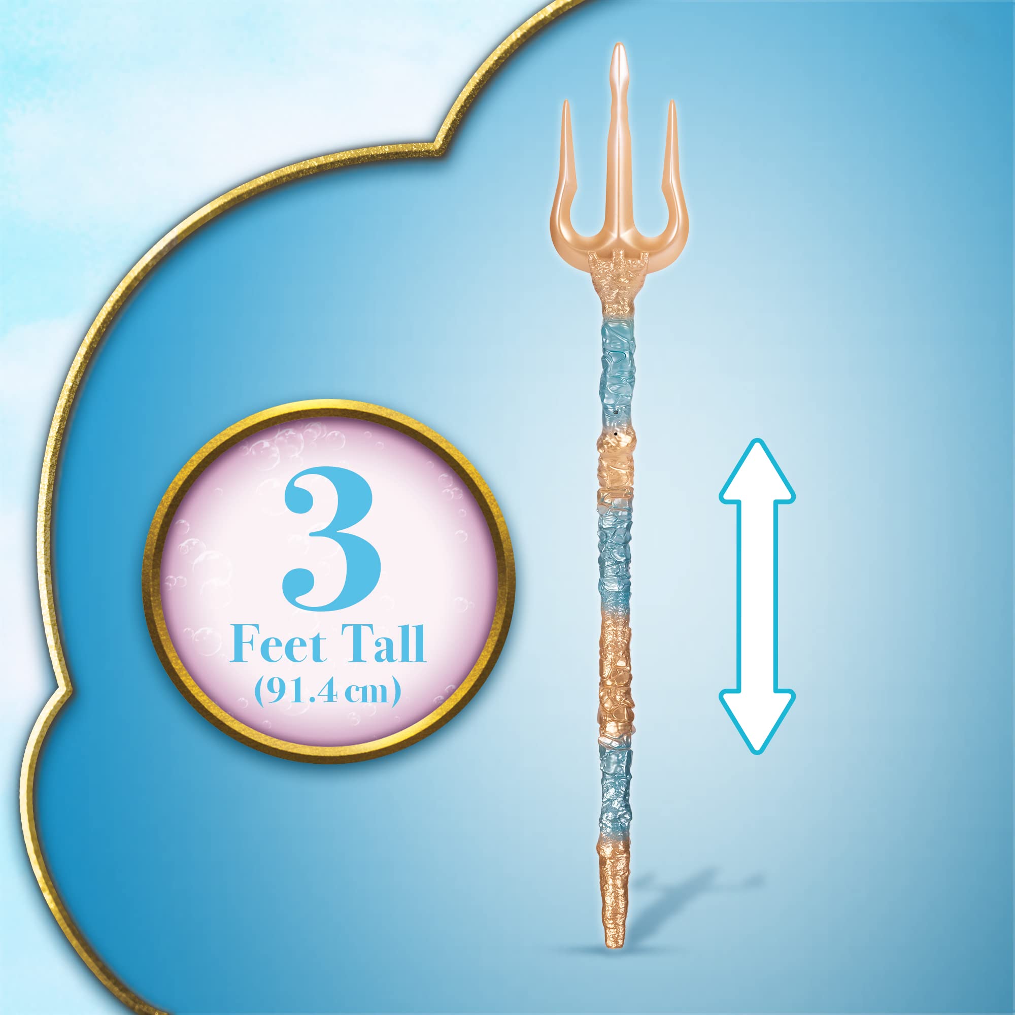 Disney The Little Mermaid King Triton’s All-Powerful Trident, 36 Inches Long with Motion Activated Lights and Sound Effects! Command The Seas Like King Triton!