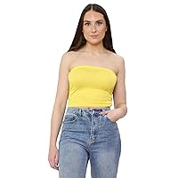 Womens Plain Strapless Boob Tube Bandeau Stretchy Summer Vest Casual Crop Tops