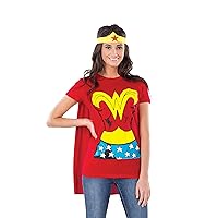 Rubies Women's DC Comics Wonder Woman T-Shirt with Cape and Headband