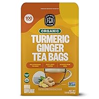 FGO Organic Turmeric Ginger Tea, Eco-Conscious Tea Bags, 100 Count, Packaging May Vary (Pack of 1)