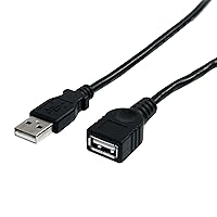 StarTech.com USB 2.0, 3 ft Black, Extension Cable A to A - M/F- USB extension cable ... (USBEXTAA3BK?DUP) - by StarTech