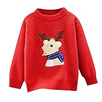 Toddler Tan Sweater Xmas Toddler Child Kids Baby Girls Cute Cartoon Sweater Pullover Tops Baby Sweater 12-18