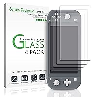 amFilm Tempered Glass Screen Protector for Nintendo Switch Lite 2019 (4-Pack)