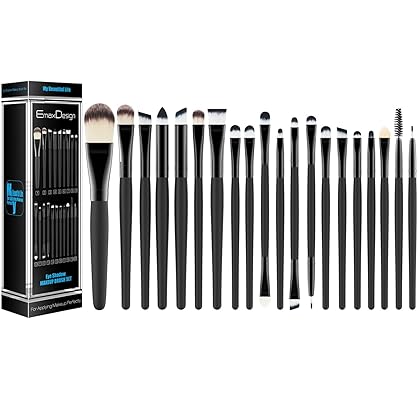 EmaxDesign 20 Pieces Makeup Brush Set Professional Face Eye Shadow Eyeliner Foundation Blush Lip Makeup Brushes Powder Liquid Cream Cosmetics Blending Brush Tool