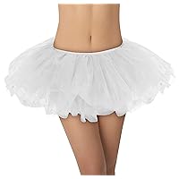 Dazzling & Stylish White Polyester One-Size Tutu Skirt - 1 Pc - Perfect for Parties, Raves & Festivals
