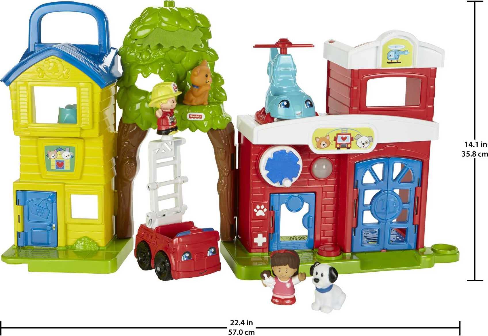 Fisher-Price Little People Toddler Toy Animal Rescue Playset with Lights Sounds Figures & Vehicles for Ages 1+ Years (Amazon Exclusive)