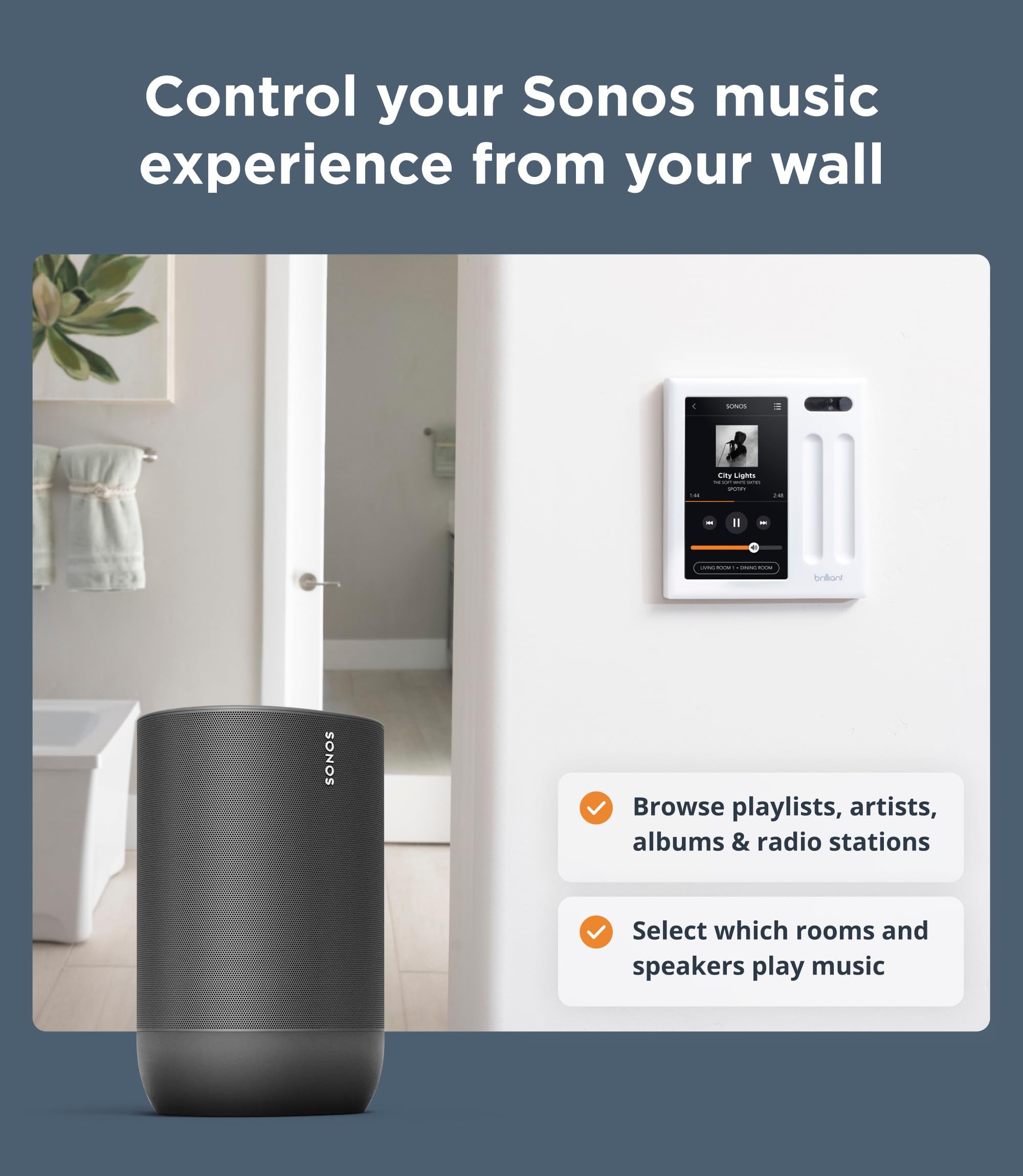 Brilliant Smart Home Control (3-Switch Panel) — Alexa Built-In & Compatible with Ring, Sonos, Hue, Google Nest, Wemo, SmartThings, Apple HomeKit — In-Wall Touchscreen Control for Lights, Music, & More