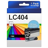 1 Black LC404 Ink Cartridge Replacement Compatible for Brother LC 404 LC404BK LC-404 High Yield Ink Cartridge to use with Brother MFC-J1205W MFC-J1215W Printer