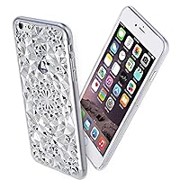Sparkle 3D Floral Crystal Diamond Soft Flexible TPU for iPhone 6 Plus/6S Plus - Clear