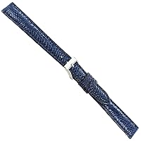 12mm Milano Genuine Lizard Lightly Padded Stitched Navy Ladies Watch Band 718A