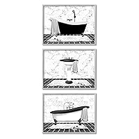 Stupell Industries Modern Marble Bathroom 3 Piece Framed Giclee Art Set by Conrad Knutsen