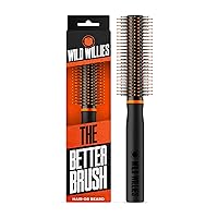 Wild Willies Round Brush, The Better Brush - Round Hair Brush Perfect for Styling Hair or Beard, All Hair Types - Heat-Resistant Curling Round Brush for Blow Drying - Wet & Dry Beard Brush for Men