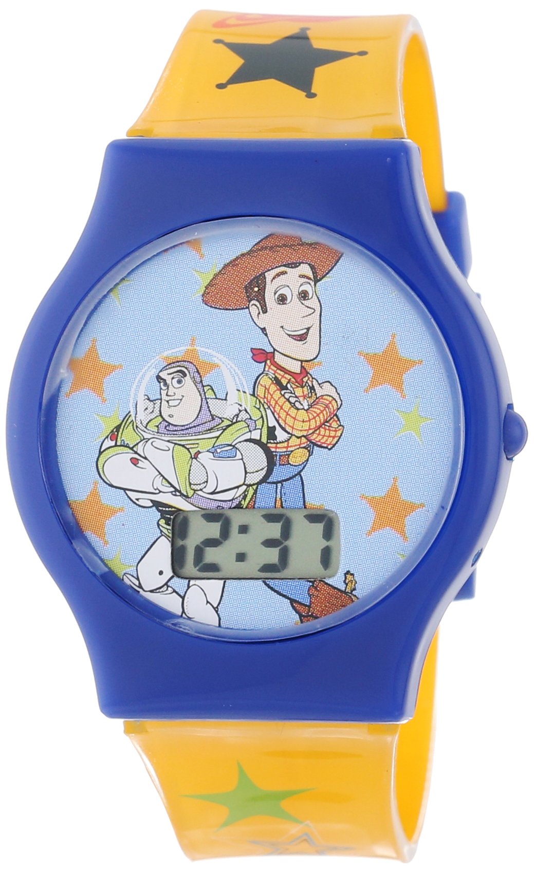 Disney Kids' TY1095 Toy Story Watch with Yellow Plastic Band