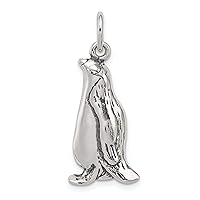 Sterling Silver Antiqued Penguin Charm Fine Jewelry Gift For Her For Women