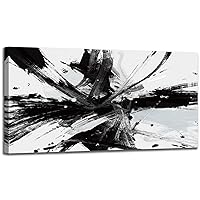 RUIFENGL Black and White Abstract Canvas Prints Wall Art for Living Room Office Wall Decor, Black & White Graffiti Modern Paintings Artwork Pictures for Bedroom Home Wall Decoration 20