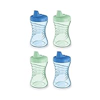 Fun Grips Hard Spout Spill Proof Sippy Cup, 10 oz. – Easy to Hold Toddler Cup, 4pk – BPA Free, Spill Proof Sippy Cup