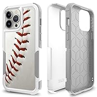 Case for iPhone 12 Pro Max, Baseball Sport White Pattern Shock-Absorption Hard PC and Inner Silicone Hybrid Dual Layer Armor Defender Case for iPhone 12 Pro Max