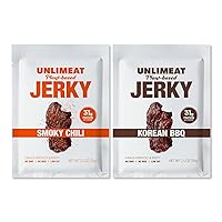 UNLIMEAT Jerk | High Protein | Plant-Based, 31g Protein, Korean, 2.5oz (Korean BBQ & Smoky Chili)