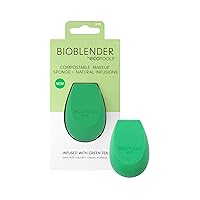 EcoTools Green Tea Bioblender, Compostable Makeup Blending Sponge, For Foundation & Base Coverage, Skin-Calming, Natural Infusion, Cruelty Free & Vegan, Packaging May Vary, 1 Count