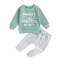 Baby Boy Girl 2 Piece Outfit Letter Embroidery Long Sleeve Sweatshirt Elastic Pants Sets Fall Outfit
