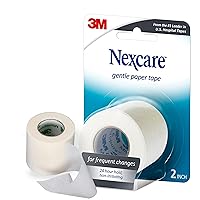 Nexcare Gentle Paper Tape, Medical Paper Tape, Secures Dressings and Lifts Away Gently - 2 In x 10 Yds, 1 Roll of Tape