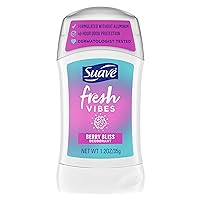 Suave Fresh Vibes Deodorant Stick Aluminum Free 48 Hour Deodorant Protection Berry Bliss Dermatologist Tested Body Deodorant 1.2 oz