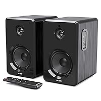 D40 Active Bookshelf Speakers | Powered Stereo Studio Speakers | Powerful Amplified 2.0 Channel Sound | Bluetooth, Optical, RCA, USB & Aux Playback | Digital Controls | HiFi Speakers