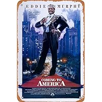 Movie Coming to America Poster Retro Metal Sign for Cafe Bar Pub Office Garage Home Wall Decor Gift Vintage Tin Sign 12 X 8 inch