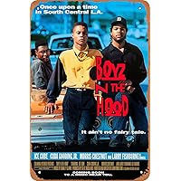 Boyz n The Hood Movie Poster Retro Metal Sign Vintage Tin Sign for Cafe Bar Man Cave Office Garage Home Wall Decor 12 X 8 inch