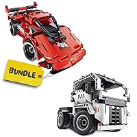 Remote Control Cars - Building Toys Bundle. Red and semi Trucks Model Cars Kit to Build. Birthday Gift for Boys Ages 7 8 9 10 11 12 Years Old. Cool Engineering STEM Project Idea for Kids