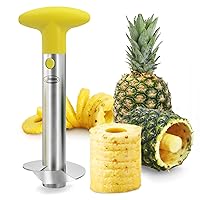Pineapple Corer, [Upgraded, Reinforced, Thicker Blade] Newness Premium Pineapple Corer Remover, Stainless Steel Pineapple Core Remover Kitchen Tool with Sharp Blade for Diced Fruit Rings, Yellow