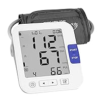 Blood Pressure Monitor Upper Arm Large Cuff ，Automatic Digital Blood Pressure Cuffs for Home Use BP Machine Large LCD Backlit 2x999 Readings Includes 4 Batteries and Charging Cord