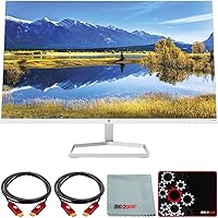 Hewlett Packard 356D5AA#ABA 27 inch Full HD 1080p 16:9 75Hz FreeSync HDMI VGA IPS Monitor Bundle with Deco Gear HDMI Cable 2 Pack + Gamer Surface Mousepad + Screen Cloth