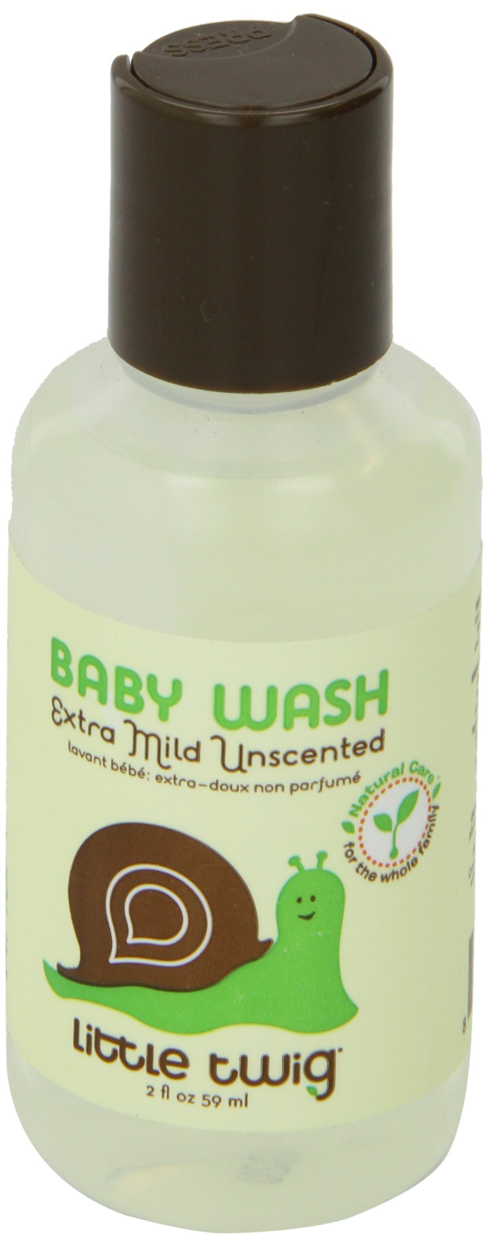 Little Twig All Natural, Hypoallergenic, Extra Mild Baby Wash for Sensitive Skin, Unscented, 2 Ounce Bottle