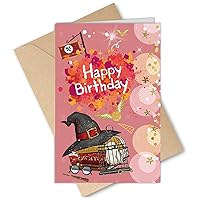 Harry Greeting Card Birthday Card Vintage Greeting Cards Blank Inside with Envelopes Invitation Cards for Kids Boy Girl 8 x 5.3 inch(20x13.5 cm)