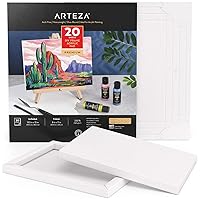 Arteza Acrylic Paper Foldable Canvas Pad, 8x11 Inches, 20 Sheets, DIY Frame, Heavyweight Acrylic Paint Paper, 220 lb, 360 GSM, Acid-Free, Art Supplies for Painting & Mixed Media Art